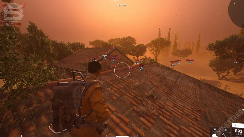 Arc Raiders gameplay — dense jungle and ARC machine hunt view